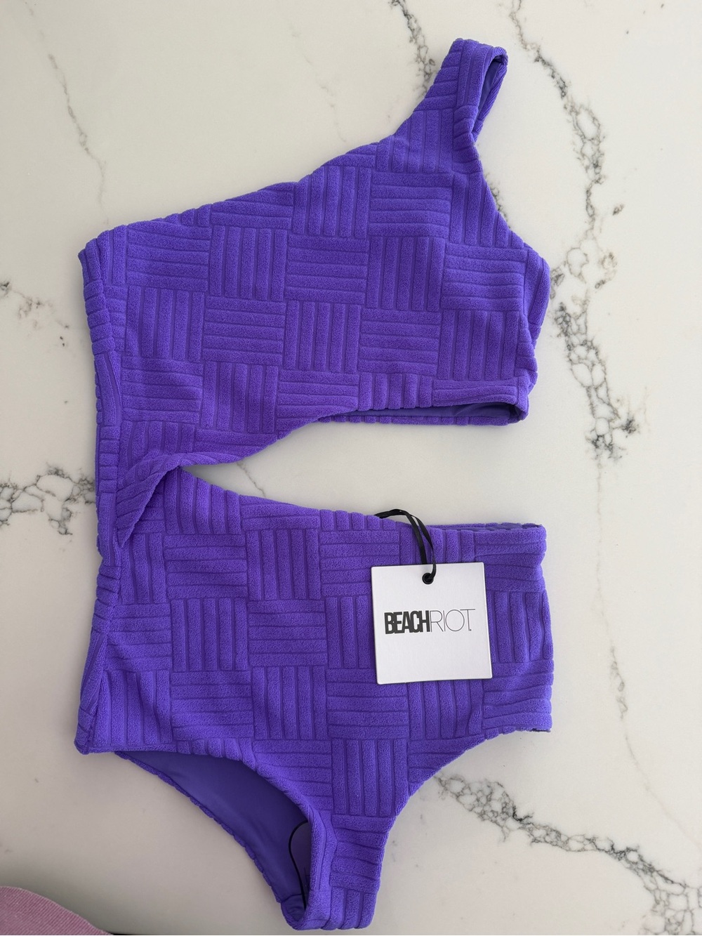 Beach Riot Girls One-Shoulder Purple Cutout One-Piece Swimsuit - Picture 2 of 4